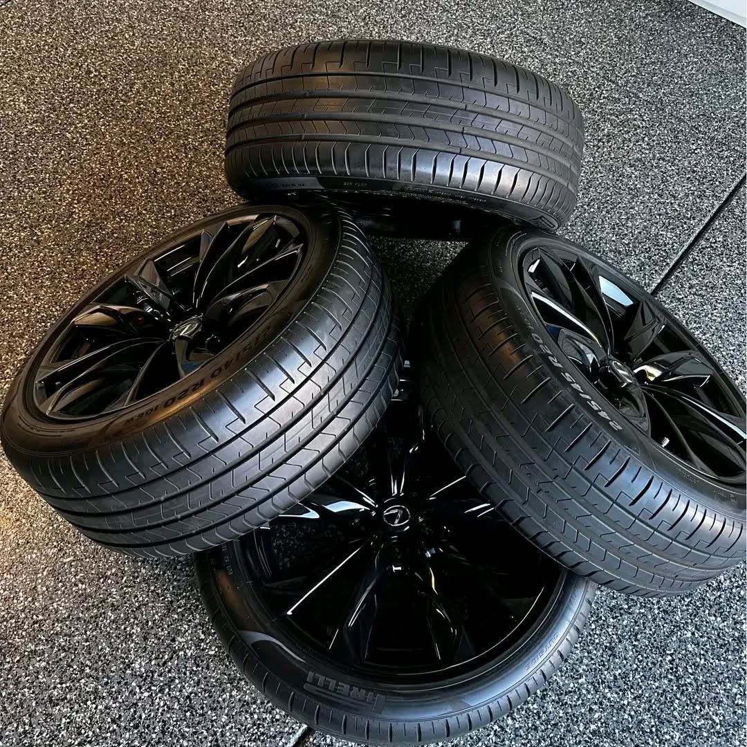 OEM Lexus LS 500 Staggered Powder-Coated Wheels & Tires – Precision, Luxury, and Performance Combined
